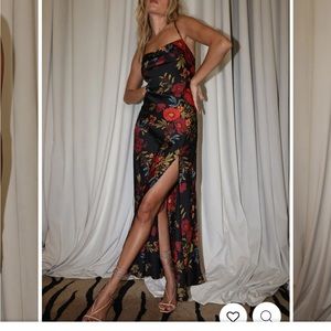 12th Tribe Black Floral Maxi Dress